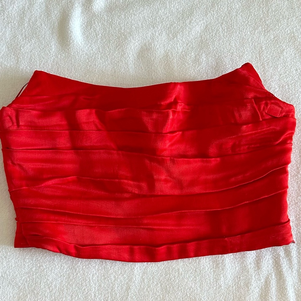 Zara red cropped top size small